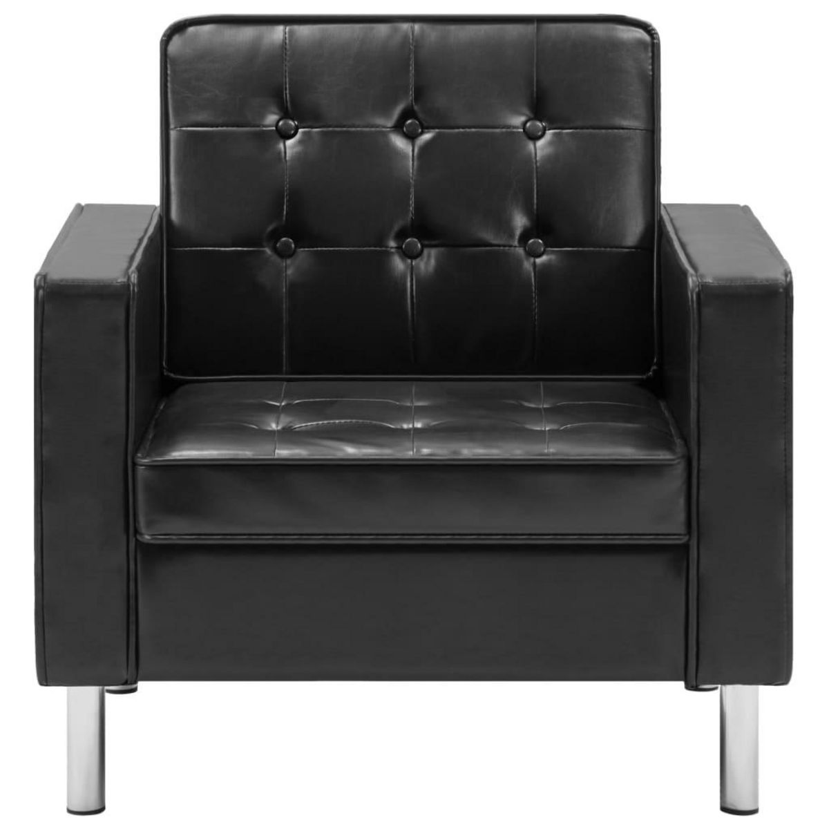 VIDAXL Fauteuil noir similicuir