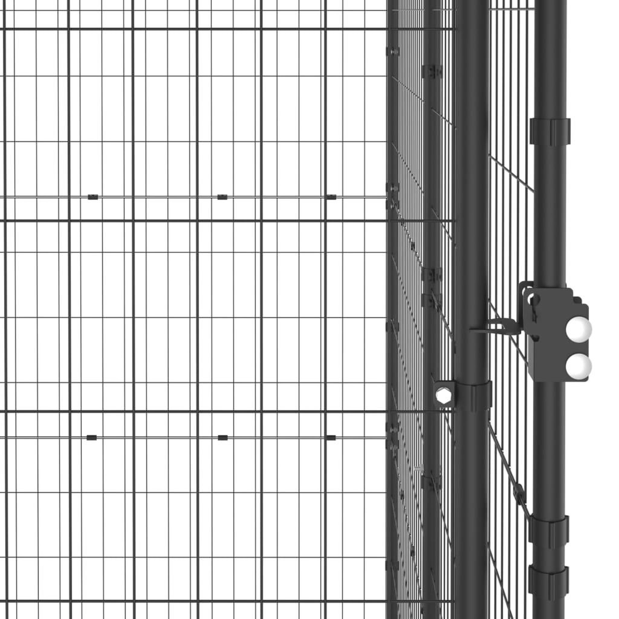 Voir la diapositive 5 : VIDAXL Chenil exterieur Acier avec toit 4,84 m^2