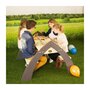 Axi House AXI Table picnic KYLO XL Gris Blanc avec parasol Bleu 119x108x75cm