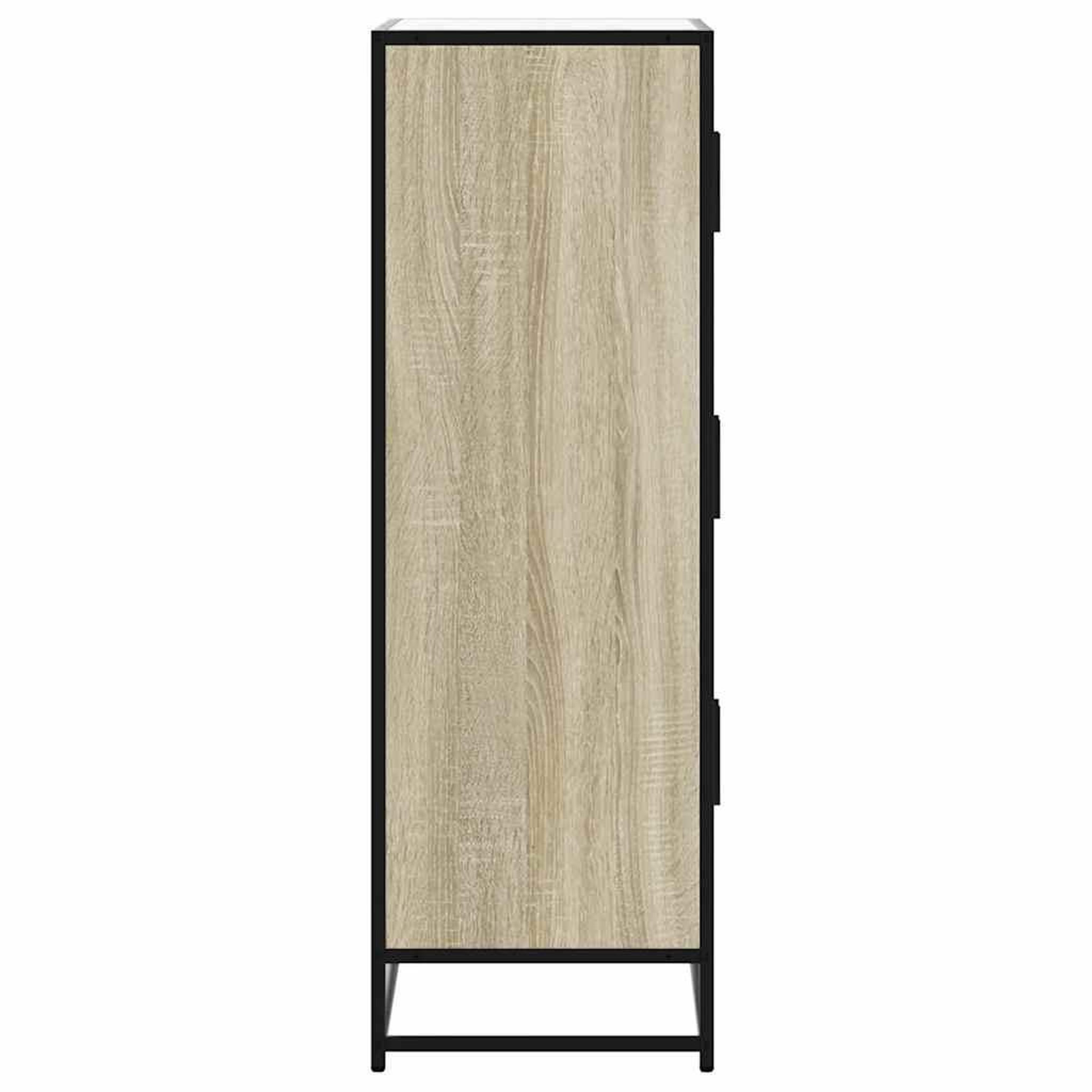 Voir la diapositive 5 : VIDAXL Buffet haut chene sonoma 68x35x106,5 cm bois ingenierie metal