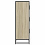 Voir la diapositive 5 : VIDAXL Buffet haut chene sonoma 68x35x106,5 cm bois ingenierie metal
