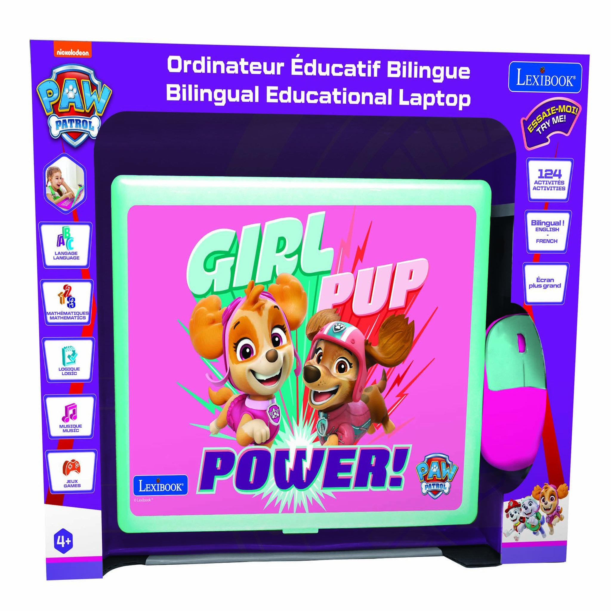 Voir la diapositive 3 : Lexibook Ordinateur portable éducatif bilingue La Pat Patrouille Girly (FR/EN)