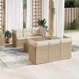 Voir la diapositive 1 : VIDAXL Salon de jardin avec coussins 7 pcs beige resine tressee