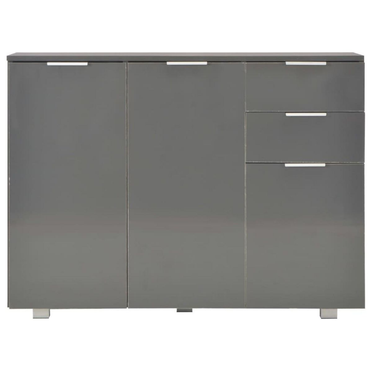 VIDAXL Buffet Gris brillant 107x35x80,5 cm