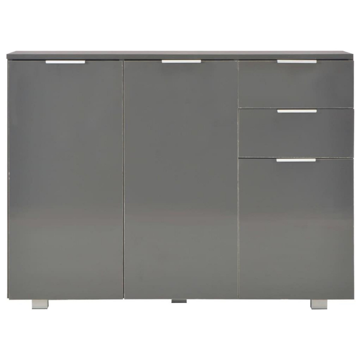 VIDAXL Buffet Gris brillant 107x35x80,5 cm