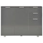 Voir la diapositive 3 : VIDAXL Buffet Gris brillant 107x35x80,5 cm