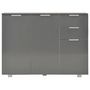 Voir la diapositive 3 : VIDAXL Buffet Gris brillant 107x35x80,5 cm