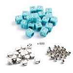 Djeco Foison de perles - Perles alphabet, argent