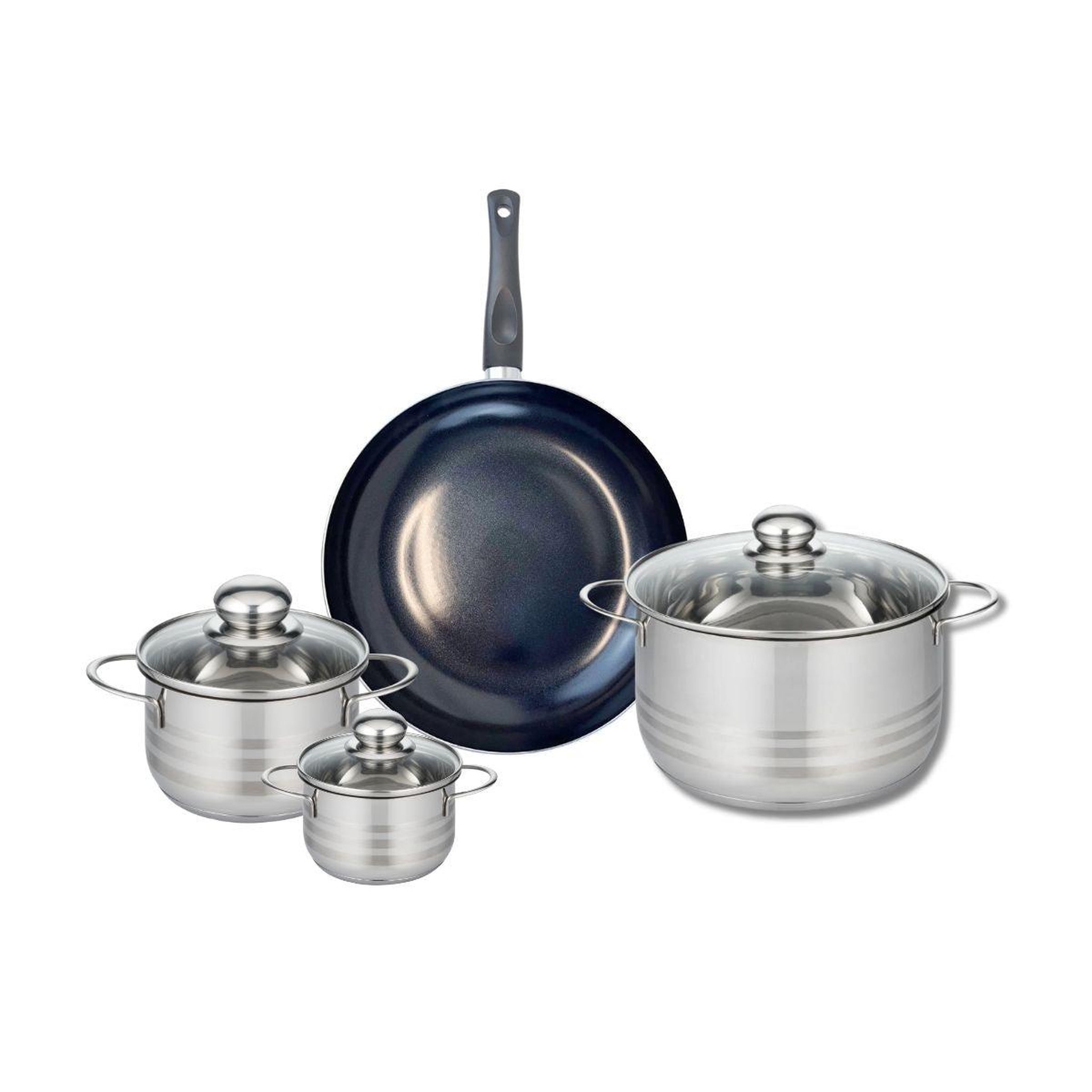 ELO Ensemble de 1 poêle de cuisson 28 cm et 3 faitouts 12, 16 et 24 cm elo prima brillant