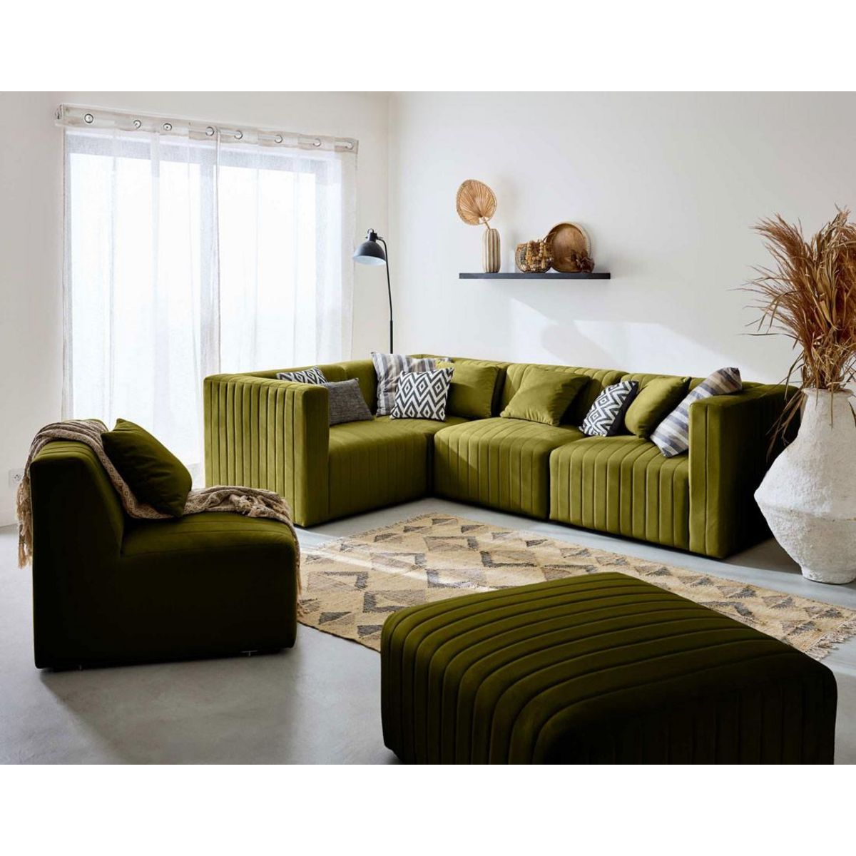 LISA DESIGN Nova - pouf modulable - en velours