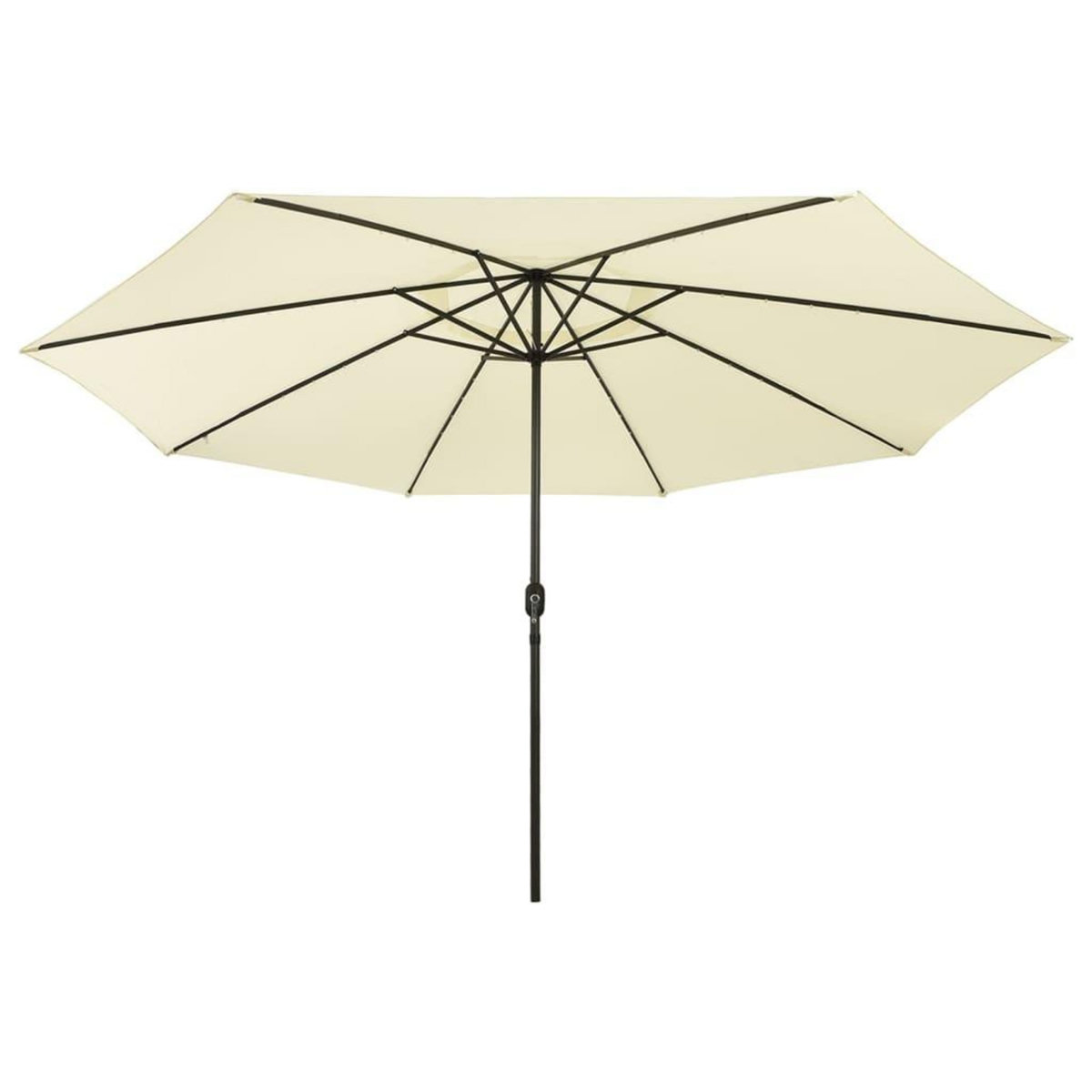 VIDAXL Parasol de jardin avec lumieres LED et mat en metal 400cm sable