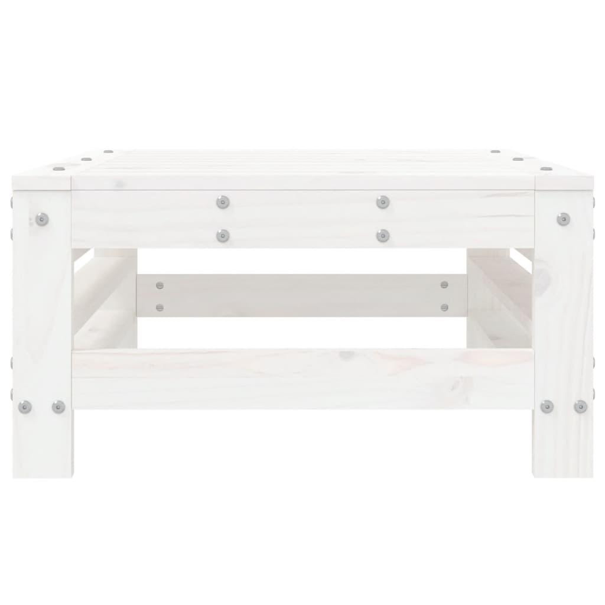 Voir la diapositive 3 : VIDAXL Repose-pied de jardin blanc bois de pin massif