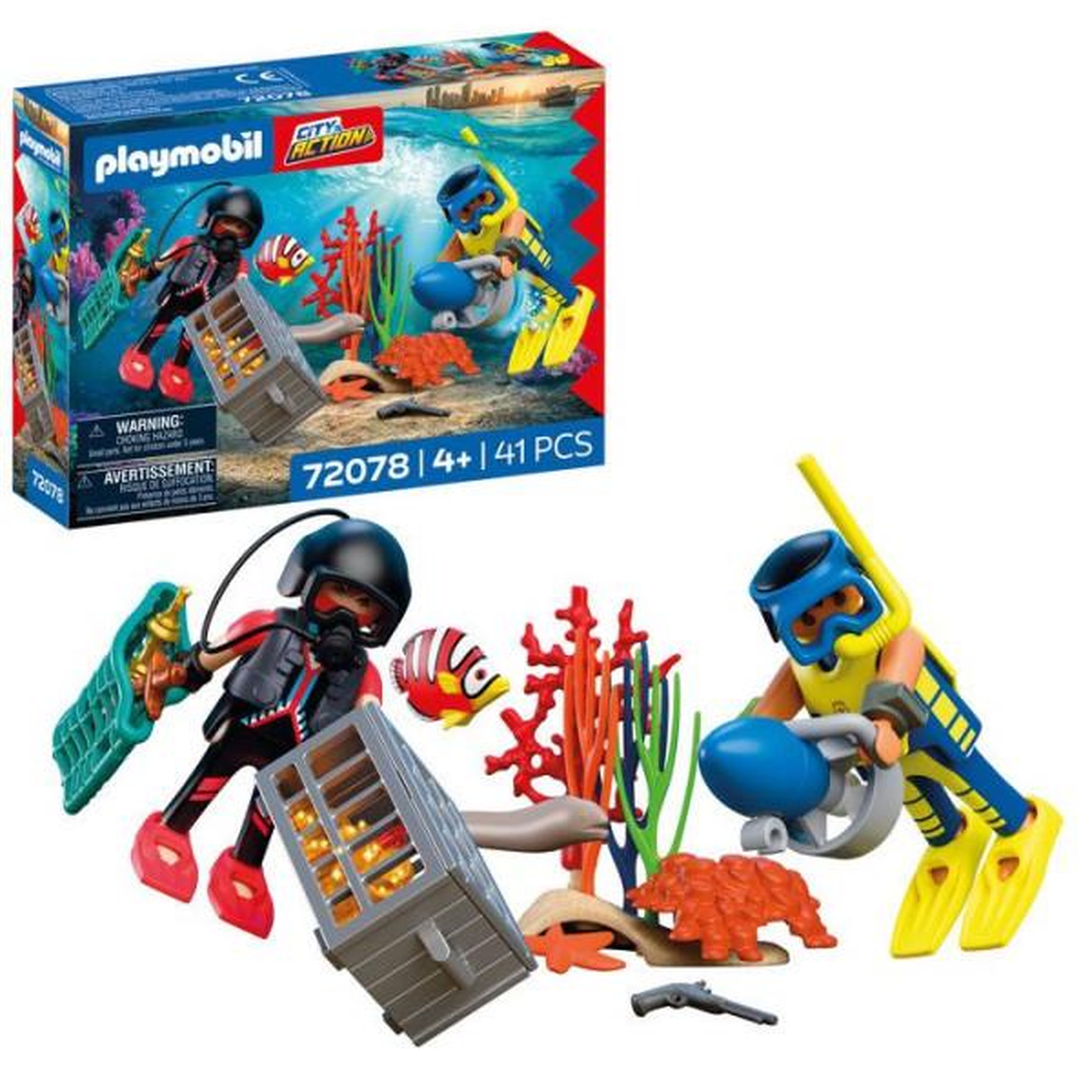 Voir la diapositive 6 : PLAYMOBIL City Action Policiers plongeurs et trésor
