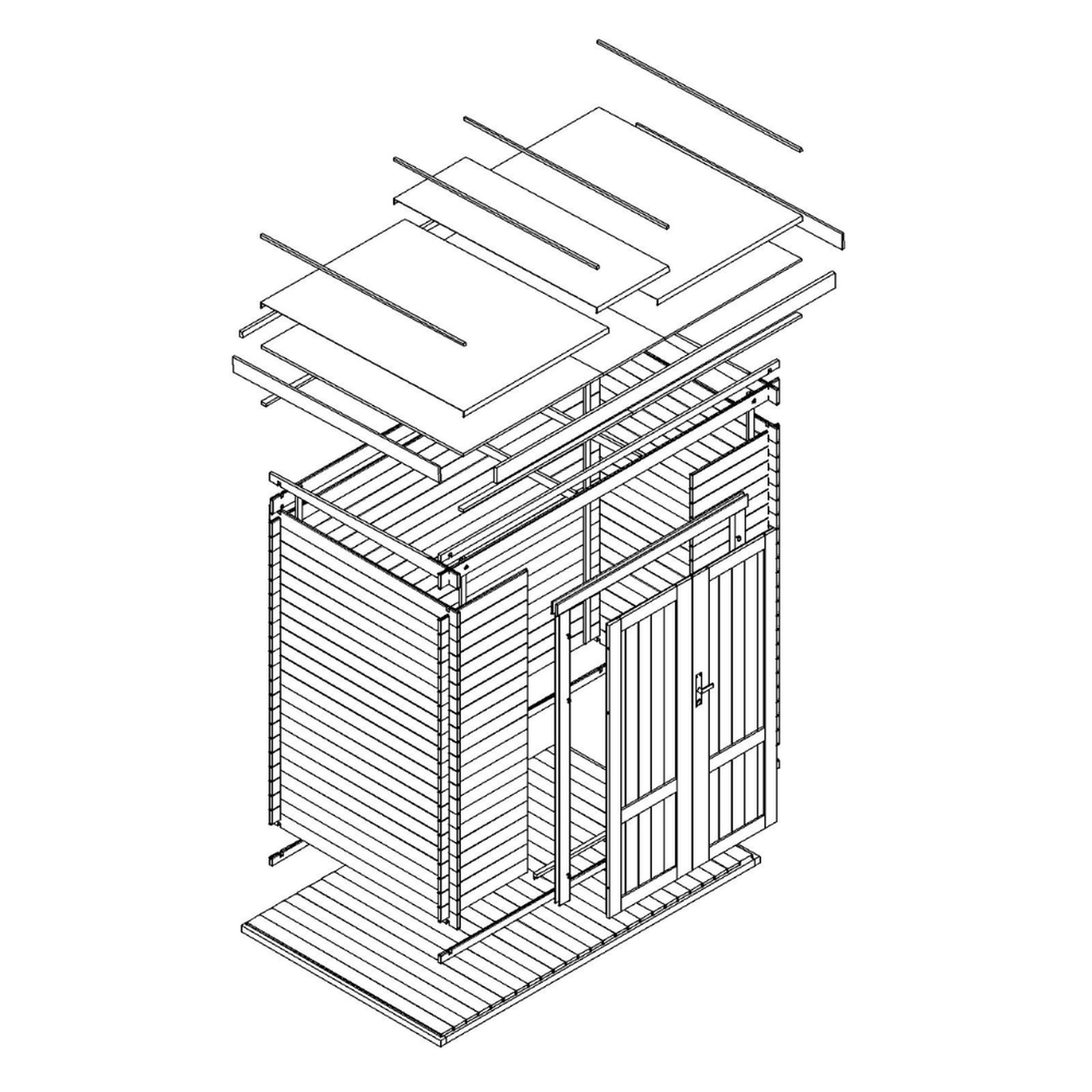 Voir la diapositive 6 : TIMBELA Abri De Jardin En Bois 2,22 m², Cabanon De Jardin Extérieur Pour Outils, Sol Imprégné M311F1+M311G