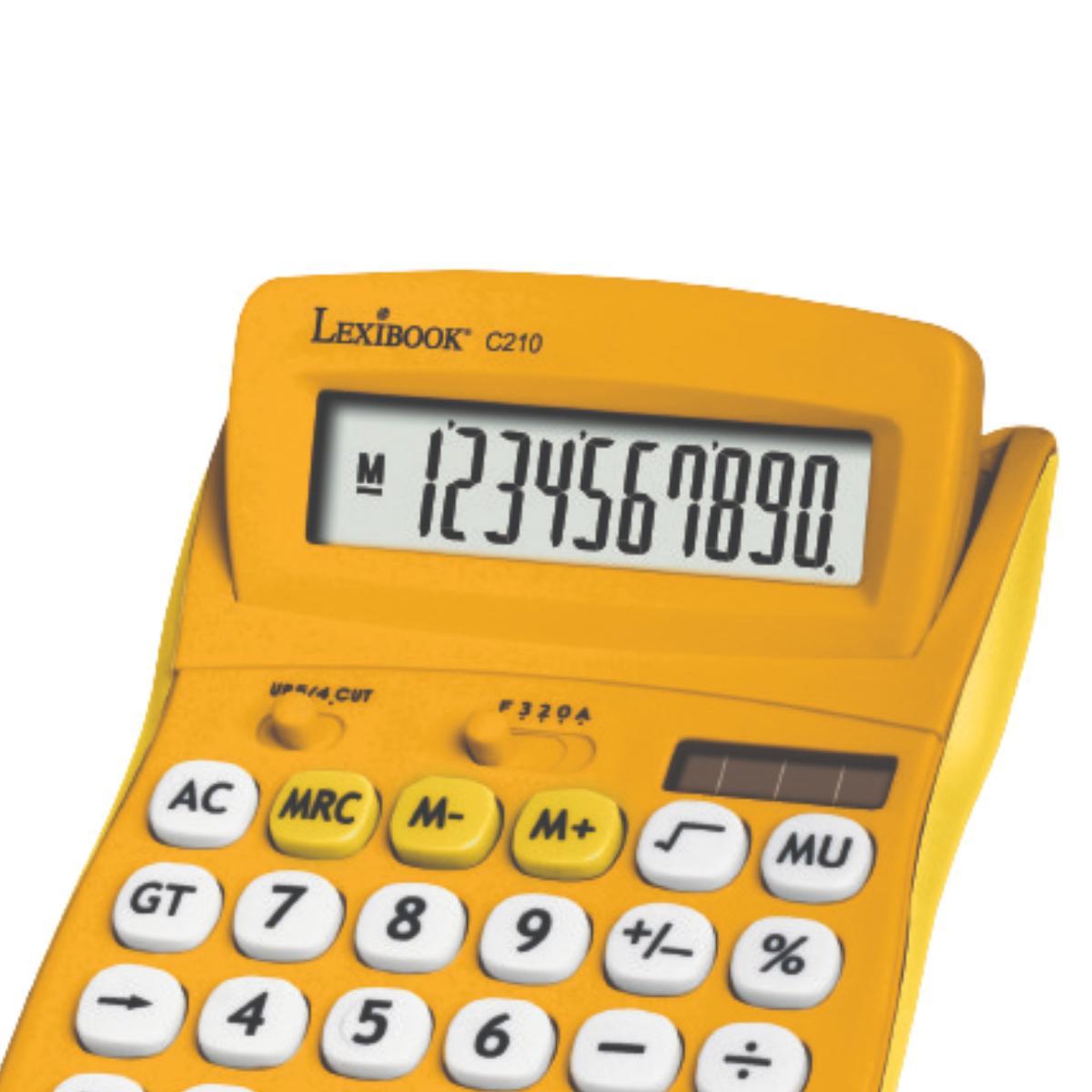 Voir la diapositive 2 : Lexibook Calculatrice de bureau jaune 10 chiffres avec écran à angle ajustable