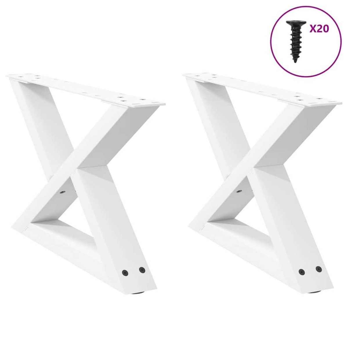 VIDAXL Pieds de table basse 2 pcs blanc 50x(30-31,3) cm acier