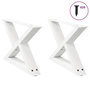 Voir la diapositive 1 : VIDAXL Pieds de table basse 2 pcs blanc 50x(30-31,3) cm acier