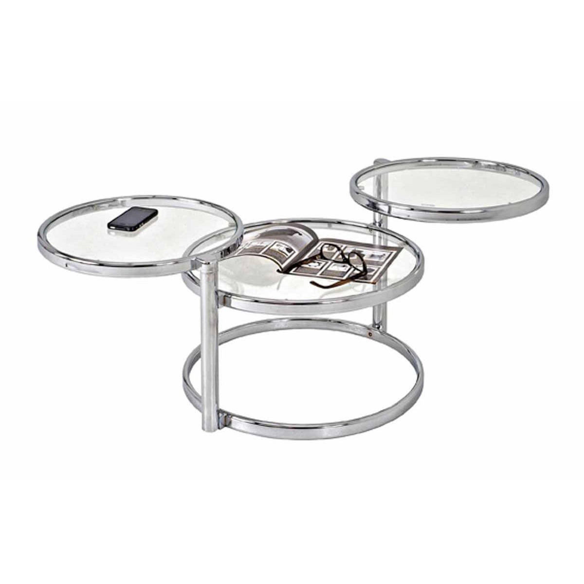 Paris Prix Table Basse en Verre  Blaise  140cm Argent