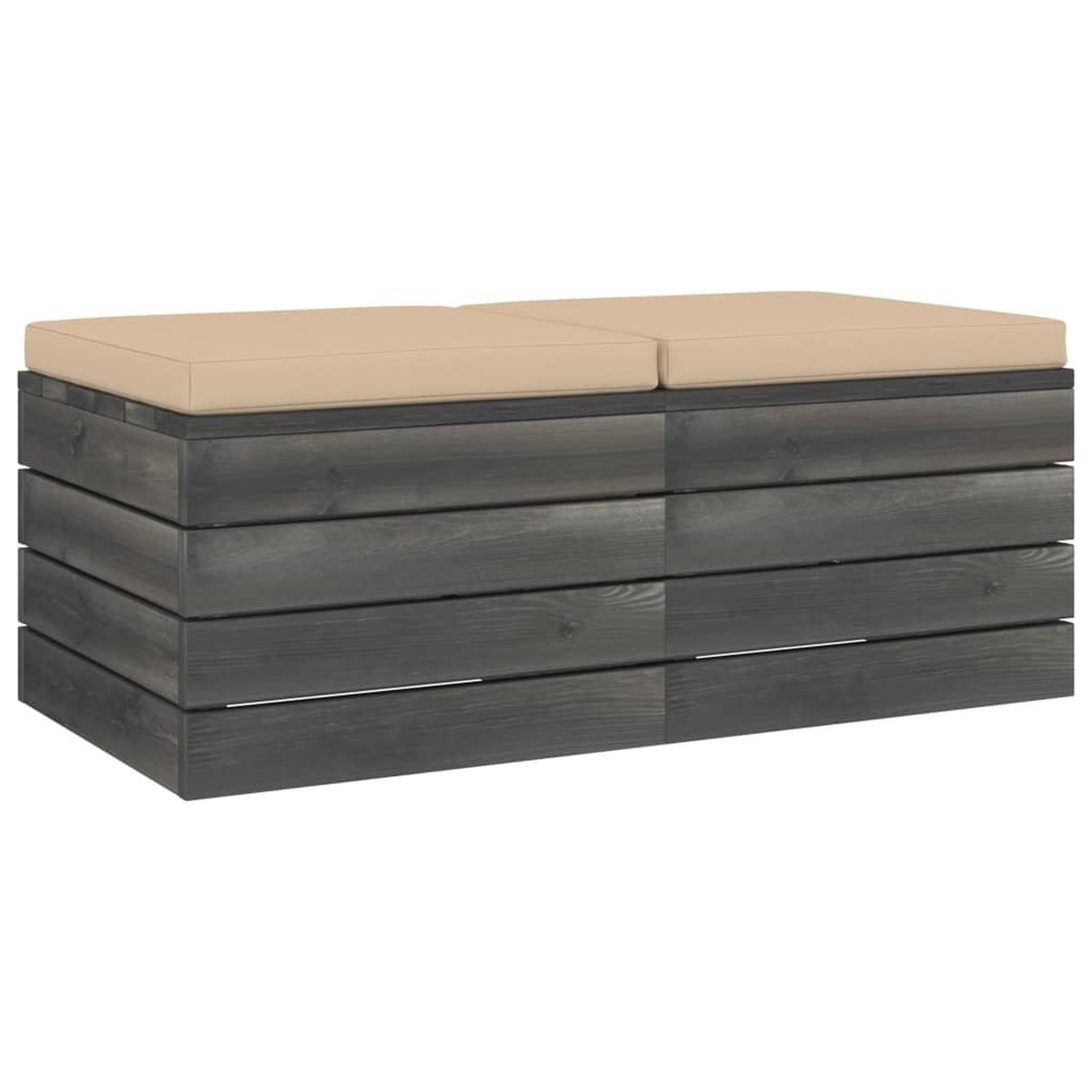 Voir la diapositive 2 : VIDAXL Repose-pieds palette de jardin 2 pcs avec coussins Bois de pin