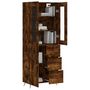 Voir la diapositive 3 : VIDAXL Buffet haut Chene fume 69,5x34x180 cm Bois d'ingenierie