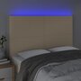 Voir la diapositive 3 : VIDAXL Tete de lit a LED Creme 144x5x118/128 cm Tissu