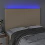 Voir la diapositive 3 : VIDAXL Tete de lit a LED Creme 144x5x118/128 cm Tissu