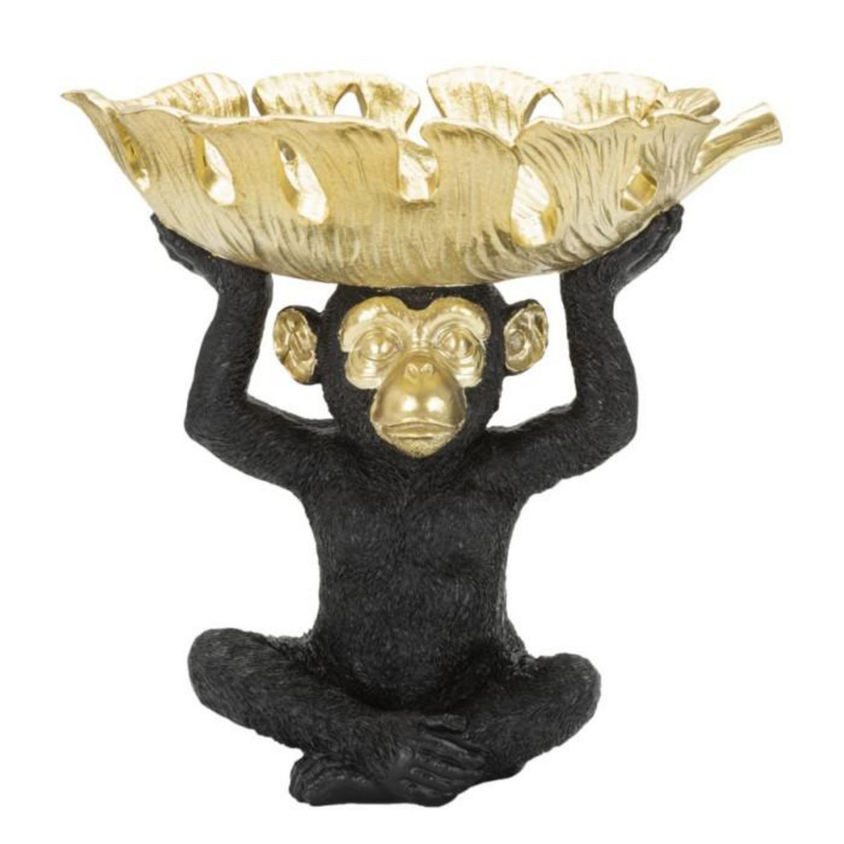 Paris Prix Vide-Poche Statuette  Singe  25cm Noir & Or