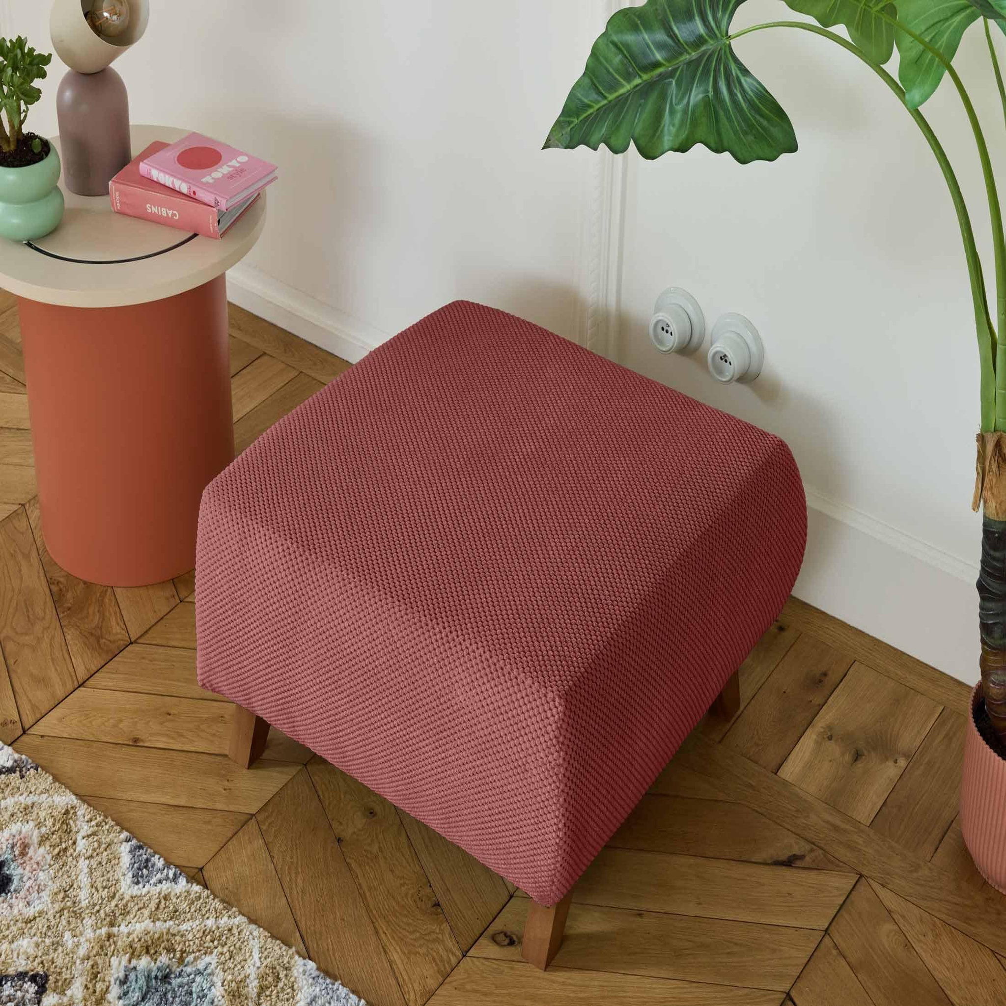 Voir la diapositive 4 : BEST MOBILIER Cristal - pouf modulable - 65 cm - en velours texturé