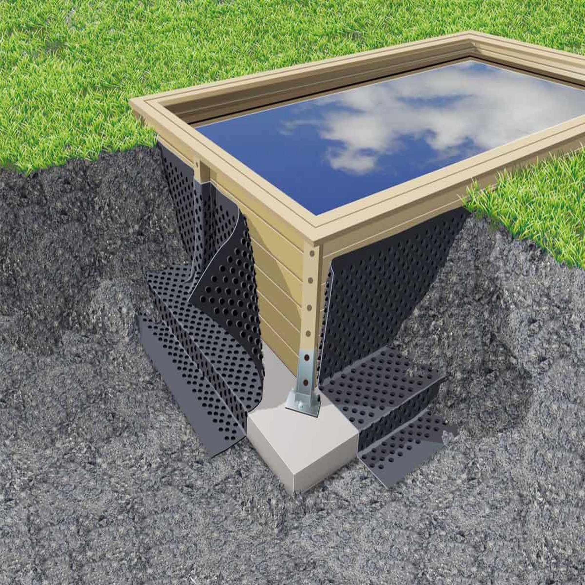 Voir la diapositive 2 : Ubbink Nappe de protection des parois pour piscine bois l.20 x h.1,50 m