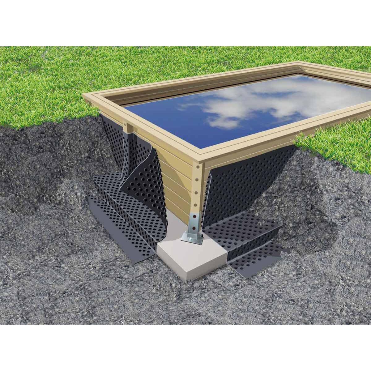 Ubbink Nappe de protection des parois pour piscine bois L.20 x H.1,50 m