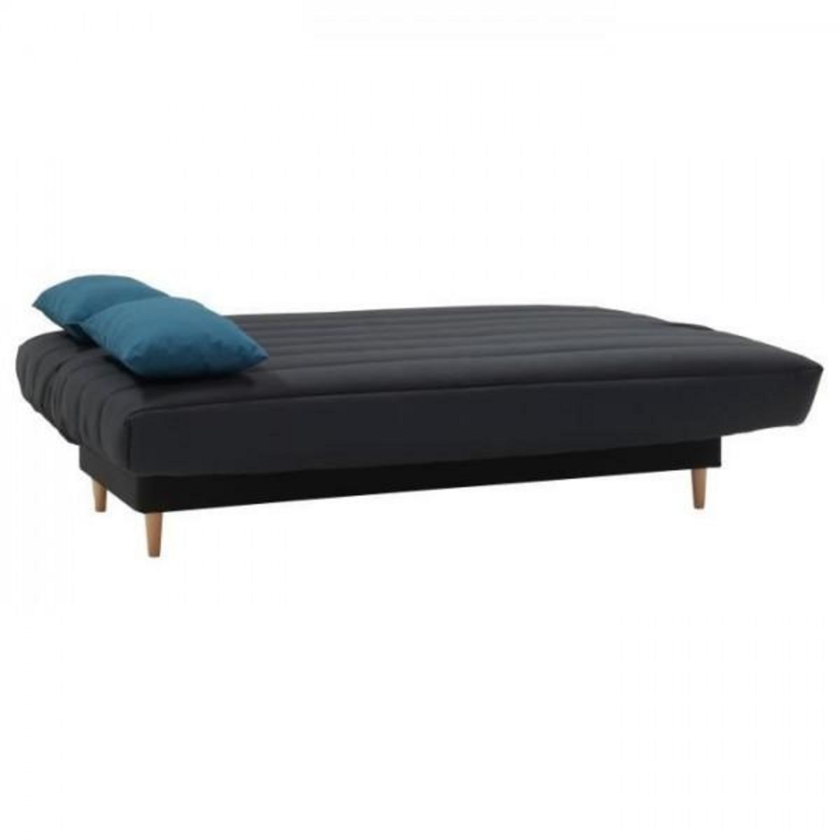 MARKET24 Banquette clic clac 3 places - Tissu anthracite -  Style scandinave - L 190 x P92 cm - LIV
