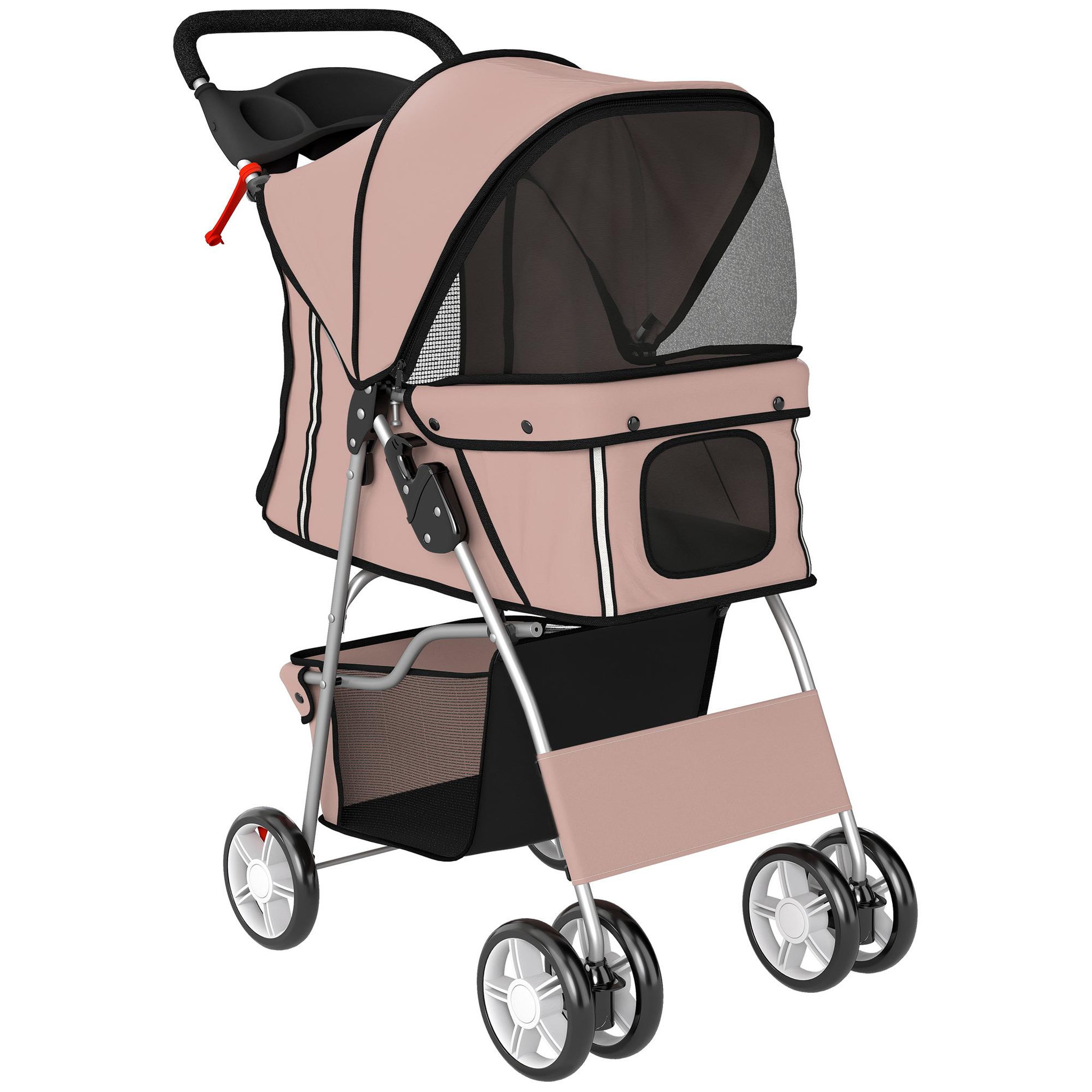 Voir la diapositive 6 : PAWHUT Poussette buggy pliable pour chiens tissu 600d oxford imperméable 4 roues café