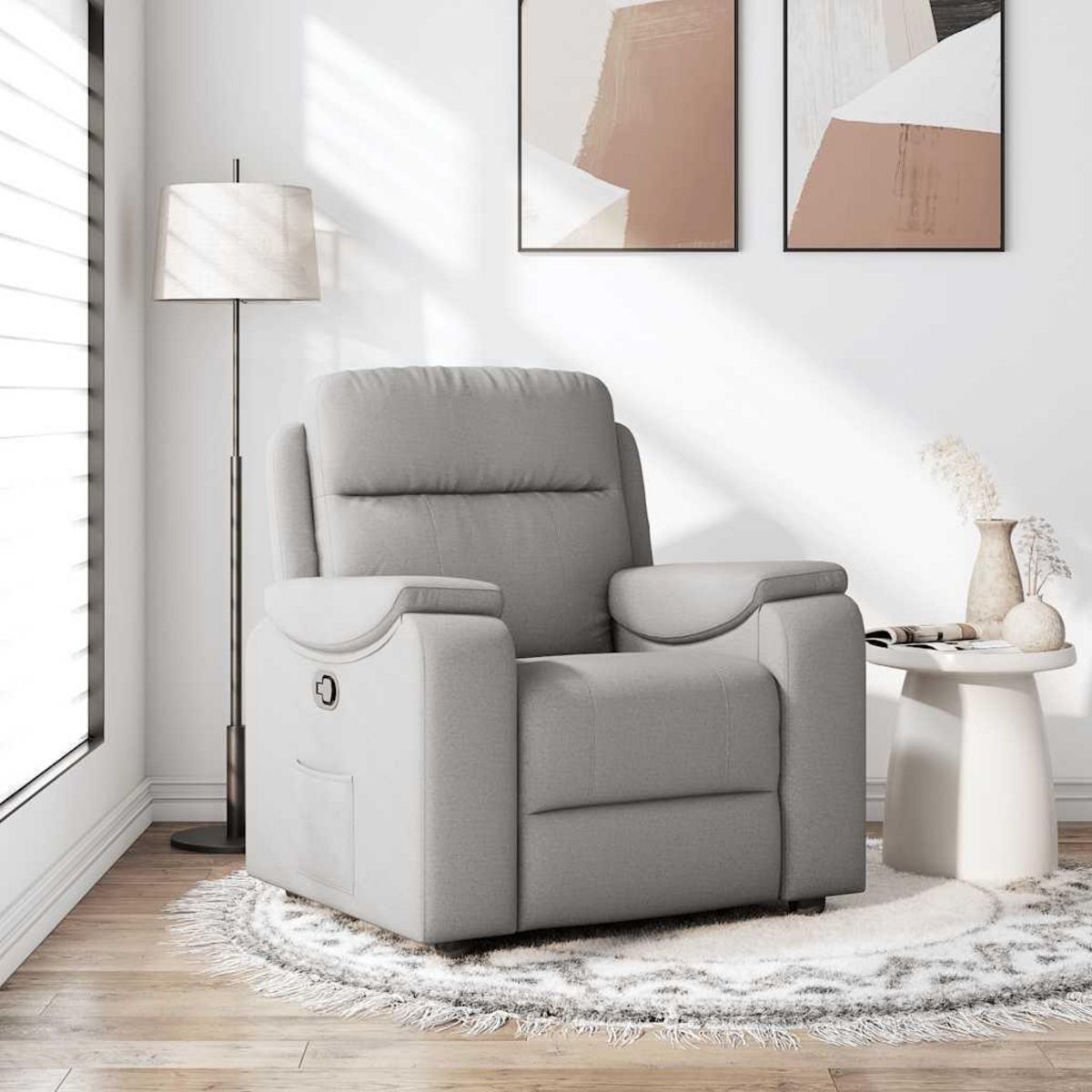 VIDAXL Fauteuil inclinable gris nuage tissu