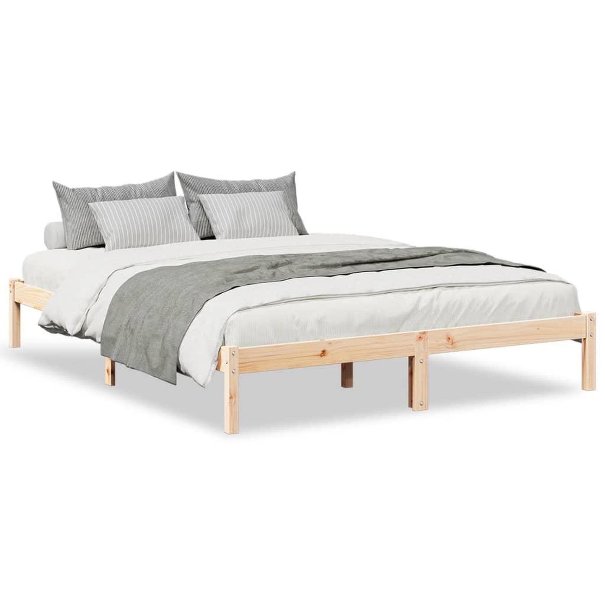 Voir la diapositive 2 : VIDAXL Cadre de lit extra long sans matelas 160x220 cm bois massif pin