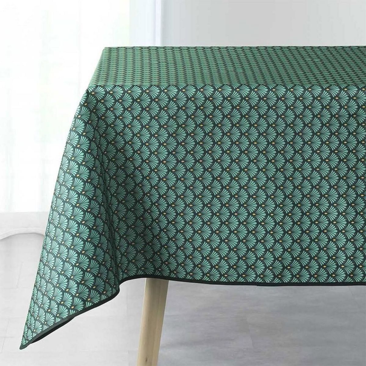 Douceur d'Intérieur Nappe antitache rectangulaire 150x240 cm Artchic vert