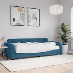 VIDAXL Lit de jour avec matelas bleu 90x200 cm velours