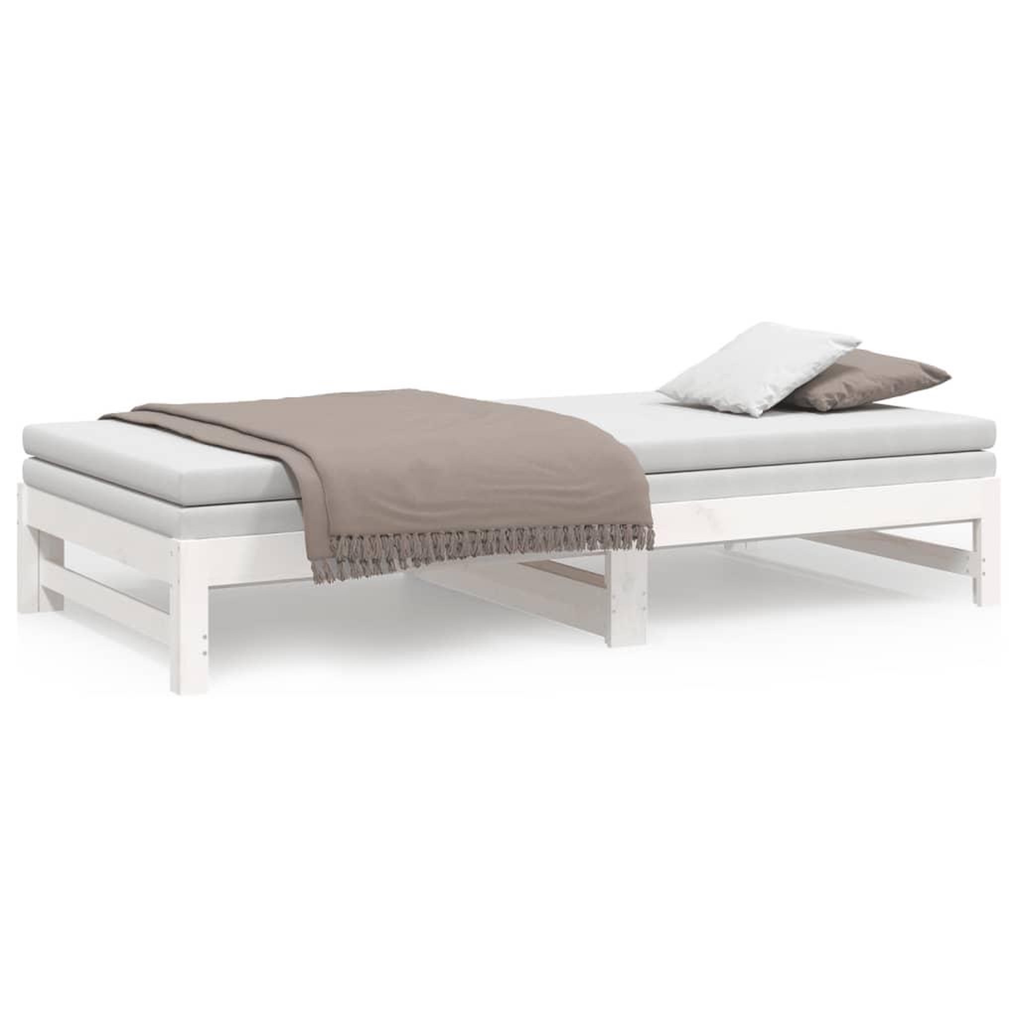 Voir la diapositive 5 : VIDAXL Lit coulissant sans matelas blanc 2x(90x200) cm