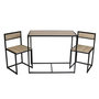 Voir la diapositive 1 : The Home Deco Factory Ensemble table et 2 chaises en MDF et Métal - Noir et Beige