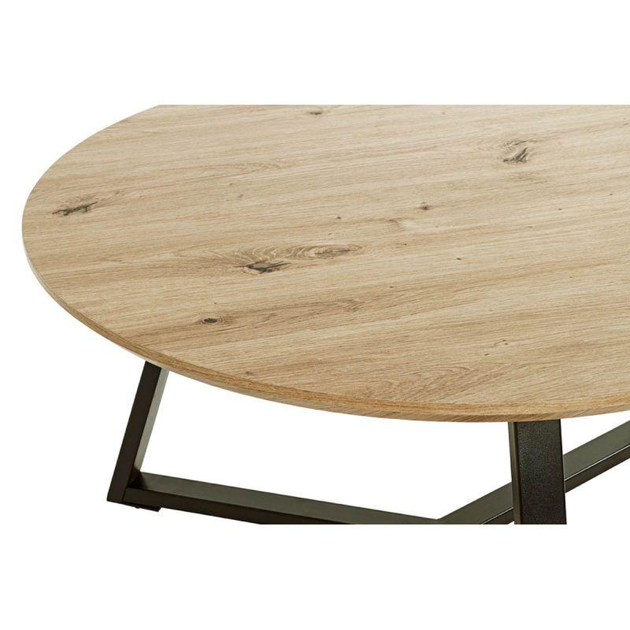 Voir la diapositive 3 : Paris Prix Table Basse Ronde  Miranda  80cm Chêne & Noir