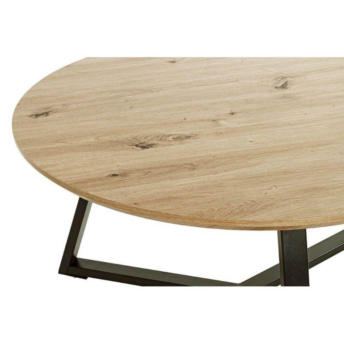 Paris Prix Table Basse Ronde  Miranda  80cm Chêne & Noir