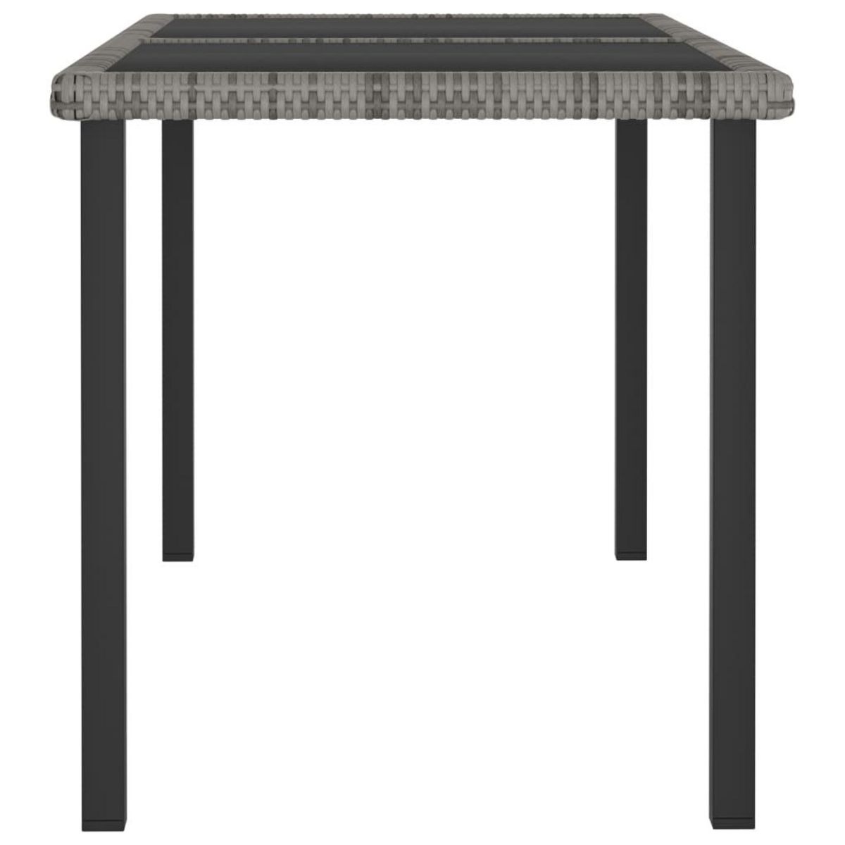 VIDAXL Table a dîner de jardin Gris 140x70x73 cm Resine tressee