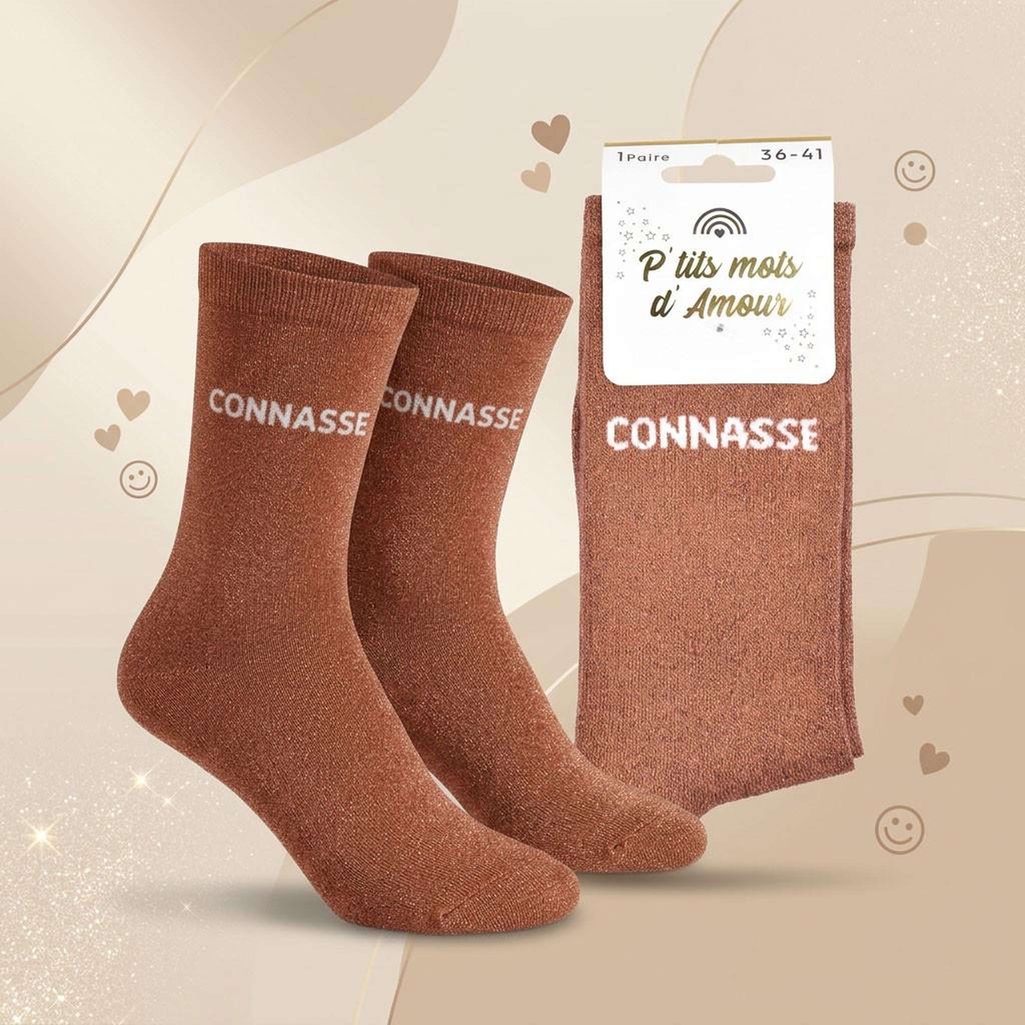 Voir la diapositive 4 : OZABI Chaussettes Femme Lurex Message Humoristique