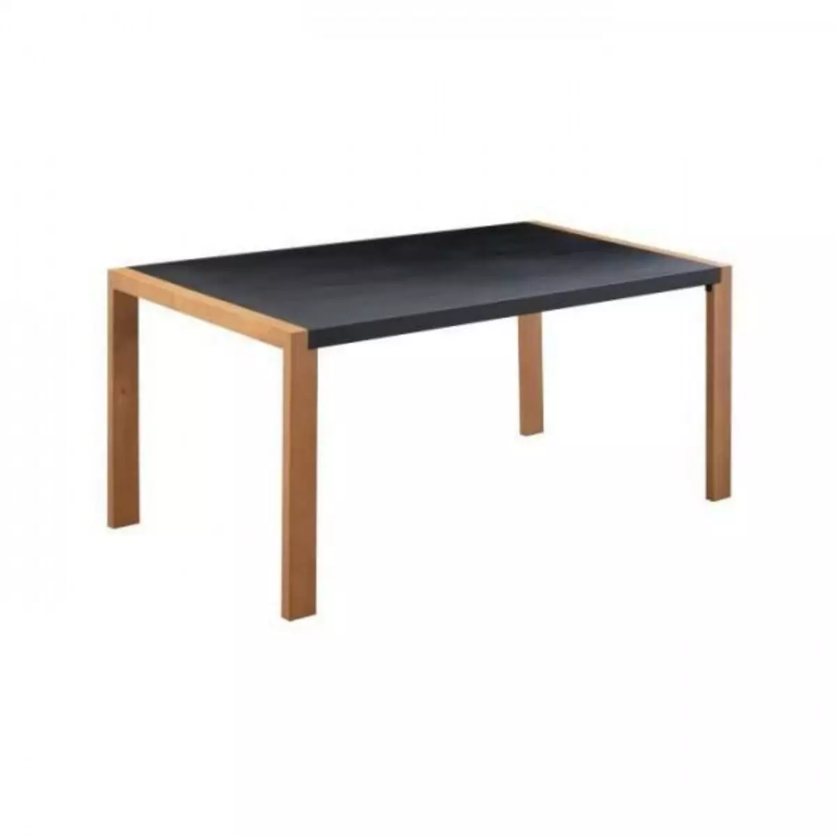 MARKET24 Table a manger de jardin - Acier thermolaqué + Pieds en bois + Trivanite - 162 x 80 x 74 cm