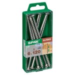 CENTRALE BRICO Lot de 8 vis acier tête fraisée bombée torx SPAX, Diam.6 mm x L.120 mm