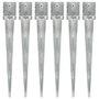 Voir la diapositive 1 : VIDAXL Piquets au sol 6 pcs Argente 12x12x89 cm Acier galvanise