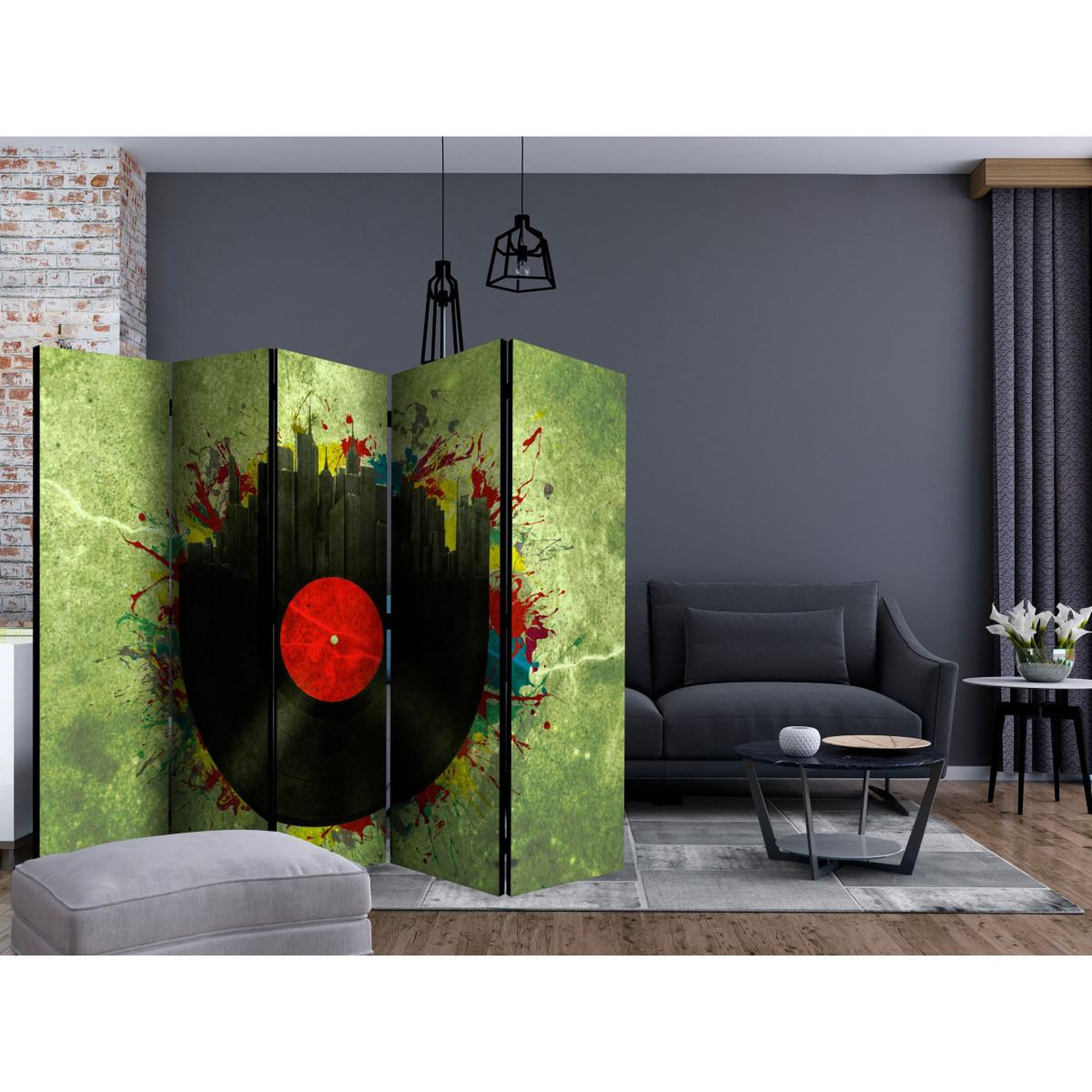 Voir la diapositive 2 : Paris Prix Paravent 5 volets  colorful melodies of the city  172x225cm