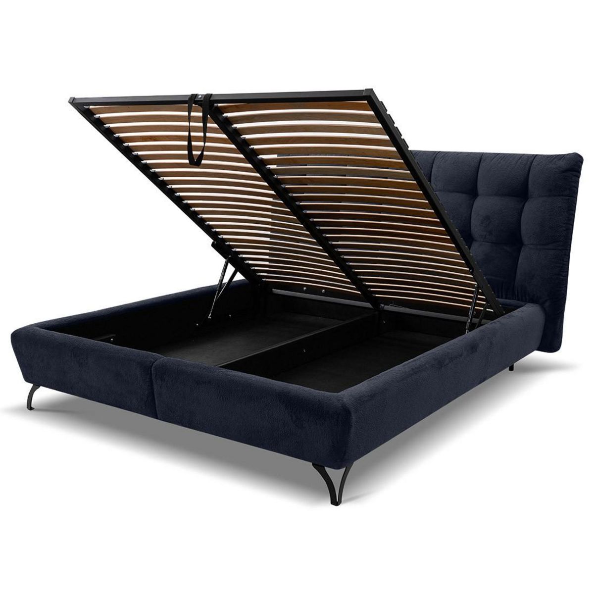 LISA DESIGN Sohan - lit coffre - 160x200 - en tissu bouclette - sommier inclus