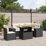 VIDAXL Salon de jardin 6 pcs avec coussins noir resine tressee