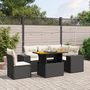 Voir la diapositive 1 : VIDAXL Salon de jardin 6 pcs avec coussins noir resine tressee