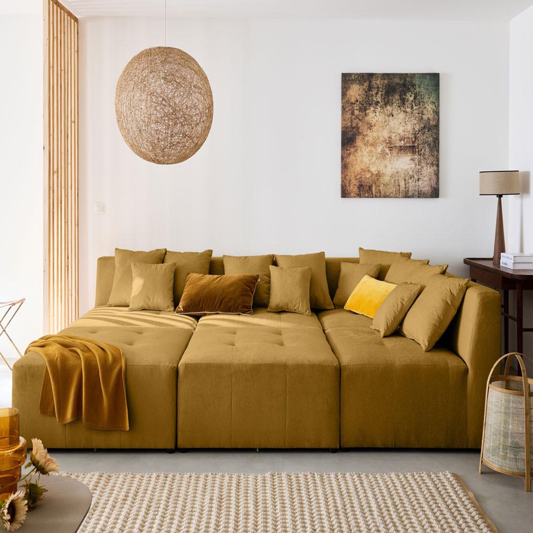 Voir la diapositive 2 : LISA DESIGN Amalfi - pouf modulable - en tissu